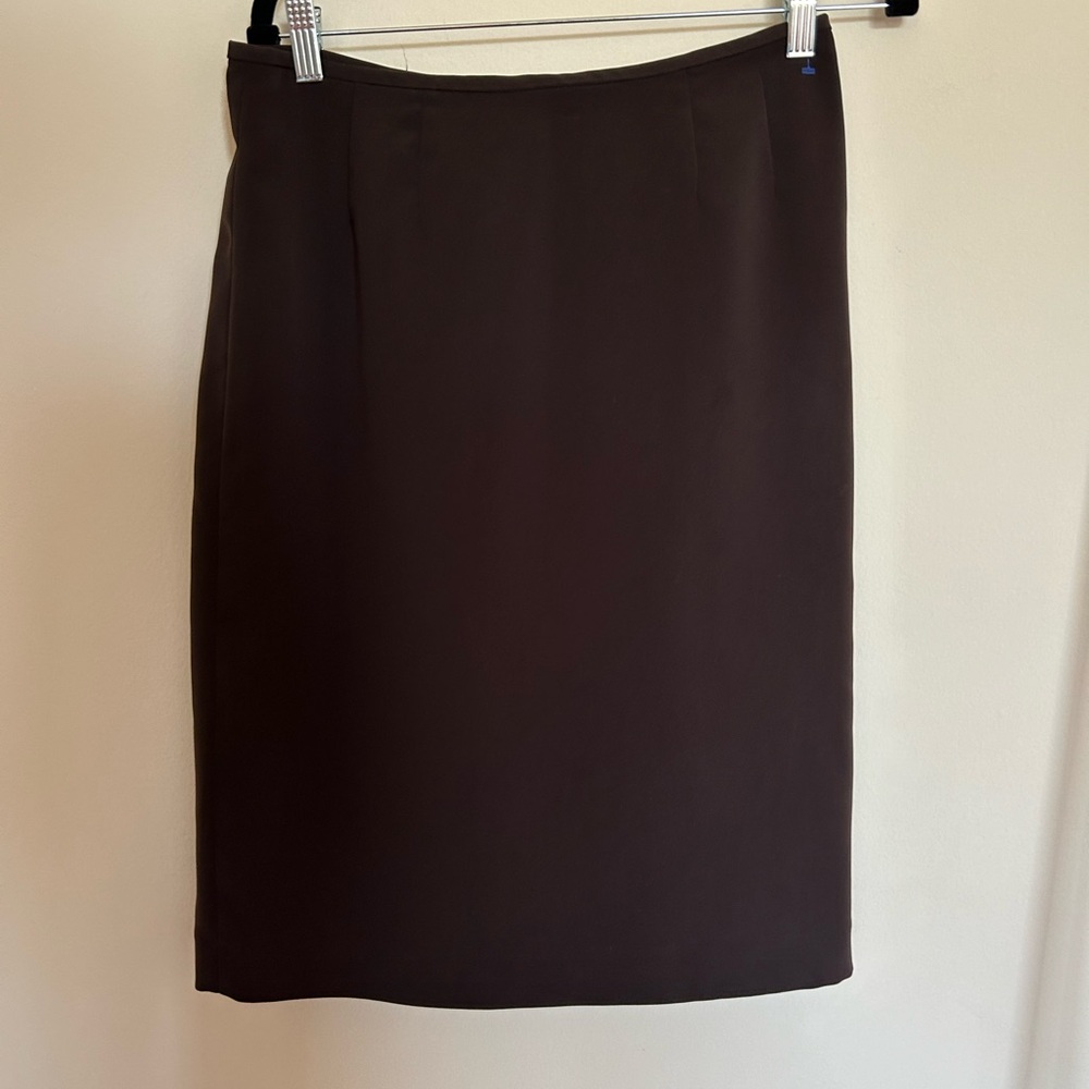 90s Kasper brown midi office siren skirt!